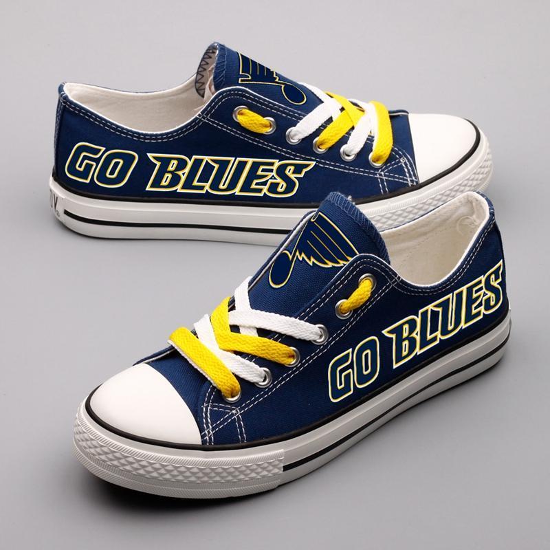 Women's And Youth St. Louis Blues Repeat Print Low Top Sneakers 004